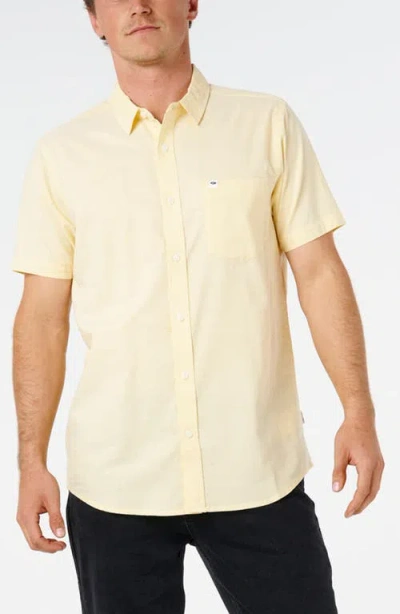 Rip Curl Classic Surf Ourtime Short Sleeve Cotton Button-up Shirt In Brown