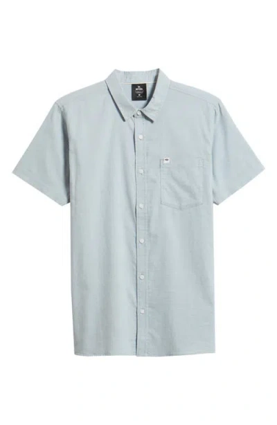 Rip Curl Classic Surf Ourtime Short Sleeve Cotton Button-up Shirt In Gray