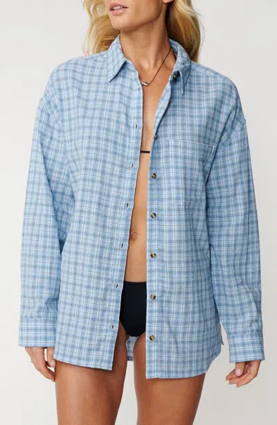 Rip Curl Classic Surf Plaid Long Sleeve Shirt In Blue