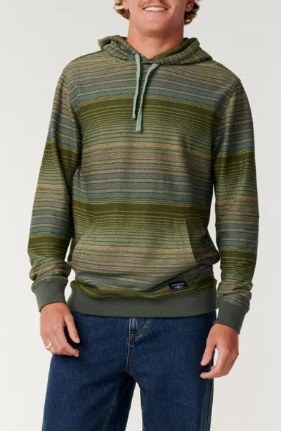 Rip Curl Classic Surf Stripe Baja Hoodie In Dark Olive