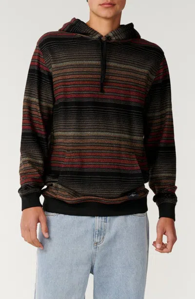 Rip Curl Classic Surf Stripe Baja Hoodie In Washed Black