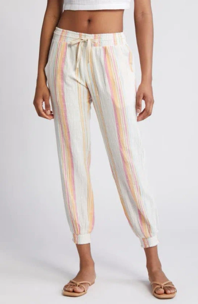 Rip Curl Classic Surf Stripe Cotton Trousers In Bone