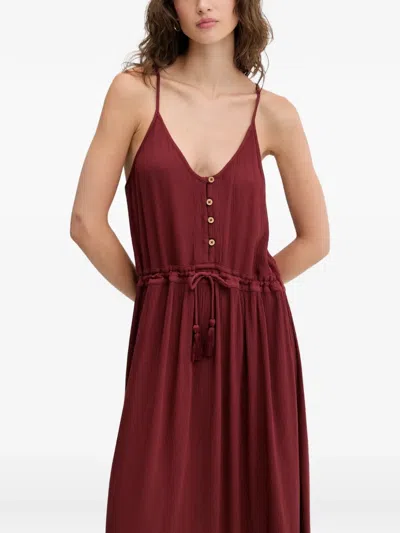 Rip Curl Classic Surf Tassel-detail Maxi Dress In Burgundy