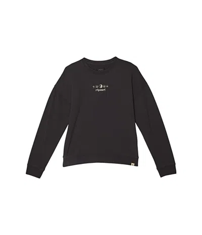 Rip Curl Kids' Cosmic Paradise Sweatshirt Girls Black Cotton Long Sleeve Gbo240 In Brown