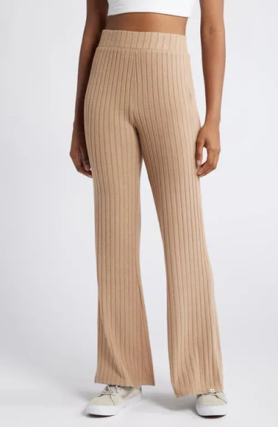 Rip Curl Cosy Rib Flare Pants In Beige