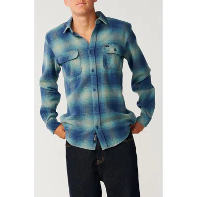 Rip Curl Count Plaid Cotton Flannel Button-up Shirt In Blue
