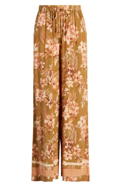 Rip Curl Desert Dreams Floral Wide Leg Pants In Bronze