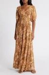 Rip Curl Desert Dreams Smocked Poplin Maxi Dress