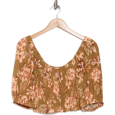 Rip Curl Desert Dreams Smocked Puff Sleeve Top