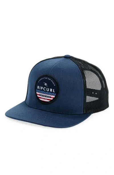 Rip Curl Destination Patch Trucker Hat In Blue
