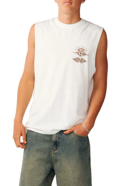 Rip Curl Disorder Boneyard Graphic Muscle T-shirt In White