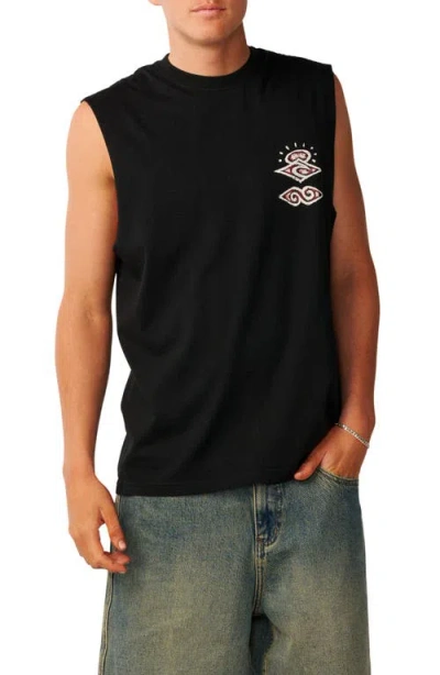 Rip Curl Disorder Boneyard Graphic Muscle T-shirt In Black
