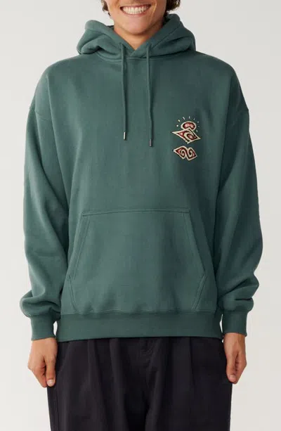 Rip Curl Disorder Boneyards Graphic Hoodie In Muted Green