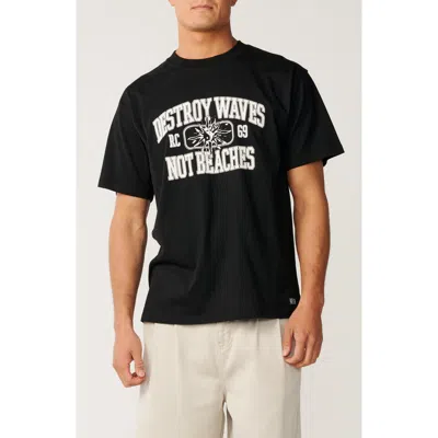 Rip Curl Disorder Destroy Cotton Graphic T-shirt In Black
