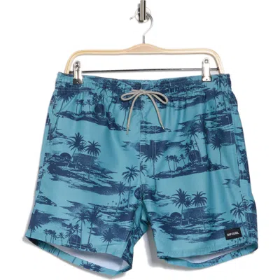 Rip Curl Dreamers Volley Swim Trunks In Dusty Blue