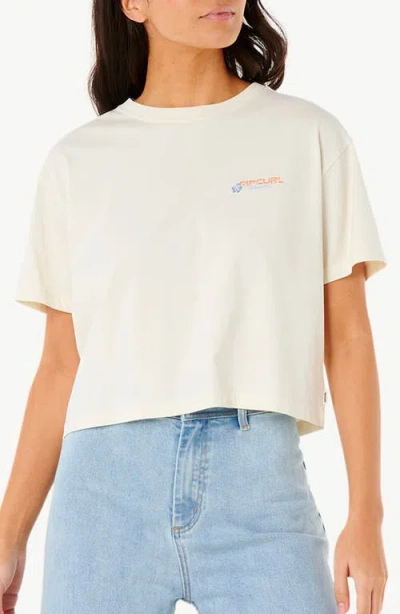 Rip Curl Dune Dancer Crop Graphic T-shirt In Hawaii Bone