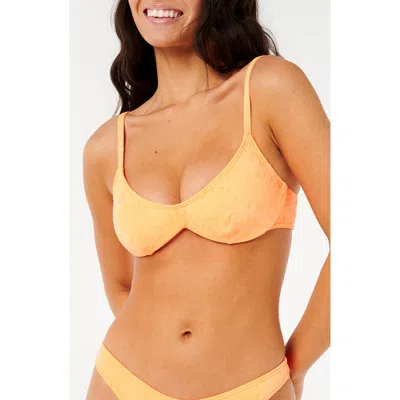 Rip Curl Dusk Jacquard D- & Dd-cup Bikini Top In Yellow