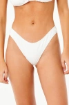Rip Curl Dusk Jacquard High Leg Bikini Bottoms In White
