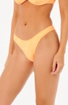 Rip Curl Dusk Jacquard High Leg Bikini Bottoms In Yellow