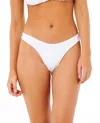 Rip Curl Dusk Textured Skimpy Bikini Bottom In White In White