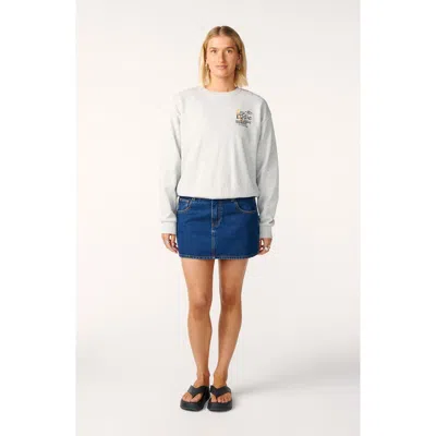 Rip Curl Eddie Big Wave Poster Graphic Sweatshirt In Grey Marle 0085