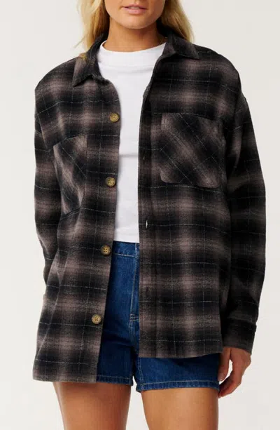 Rip Curl Era Plaid Brushed Cotton Flannel Shirt In Purple