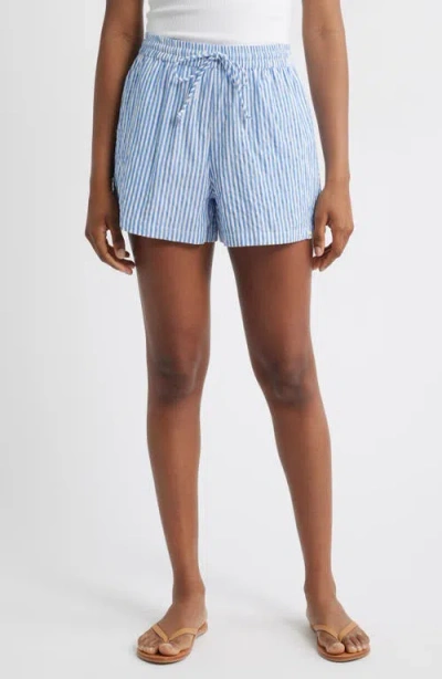 Rip Curl Es Vedra Stripe Cotton Blend Shorts In Blue
