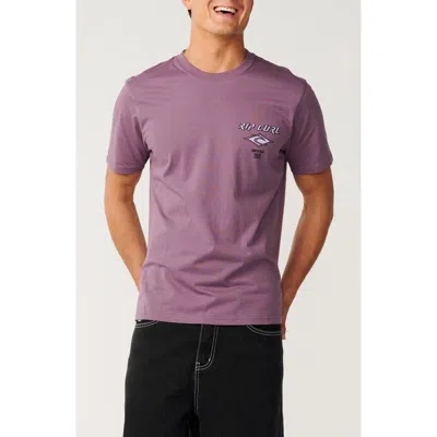 Rip Curl Fade Out Icon Cotton Graphic T-shirt In Purple