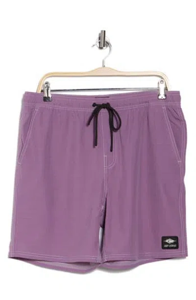 Rip Curl Fadeout Volley Swim Trunks In Dusty Purple