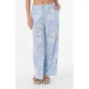 Rip Curl Floral Print Wide Leg Woven Pants In Blue