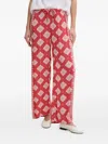 Rip Curl Floral-print Drawstring Trousers In Red