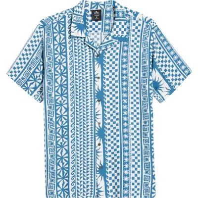 Rip Curl Fun Times Print Camp Shirt In Blue
