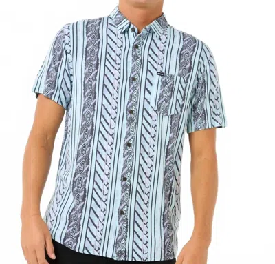 Rip Curl Fun Times Stripe Short Sleeve Shirt In Light Aqua In Blue