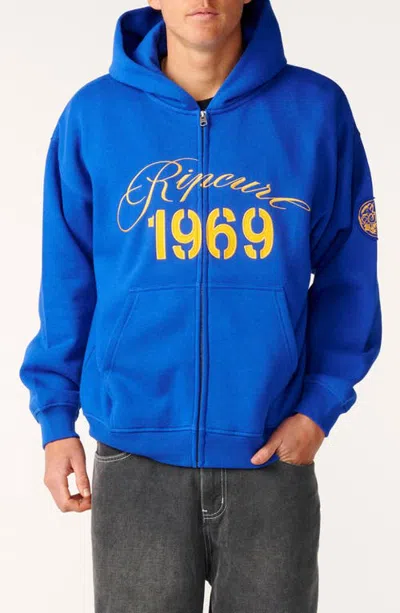 Rip Curl Gabe Logo Full Zip Hoodie In Electric Cobalt