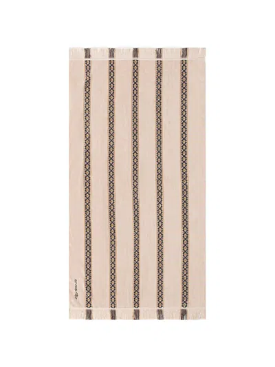 Rip Curl Geometric-pattern Fringed Beach Towel In Neutral