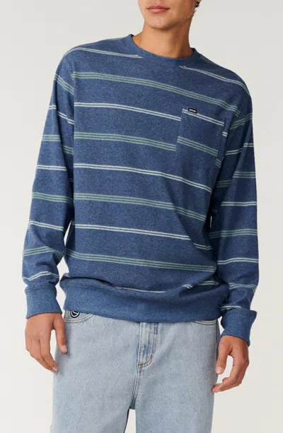 Rip Curl Grid Crewneck Pocket Sweatshirt In Light Navy