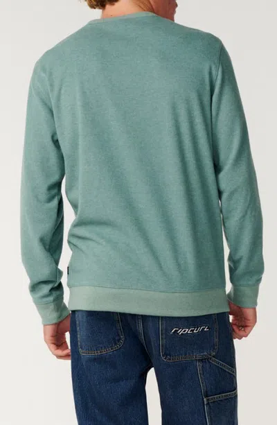 Rip Curl Grid Crewneck Pocket Sweatshirt In Muted Green