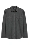 Rip Curl Grid Stretch Fleece Button-up Shirt In Black