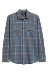 Rip Curl Grid Stretch Fleece Button-up Shirt In Blue