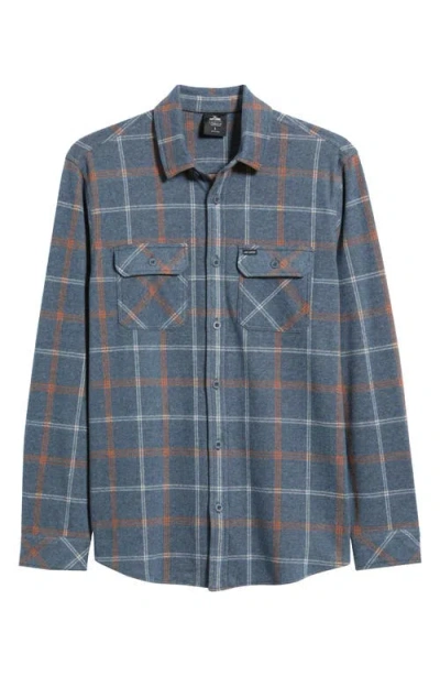 Rip Curl Grid Stretch Fleece Button-up Shirt In Blue