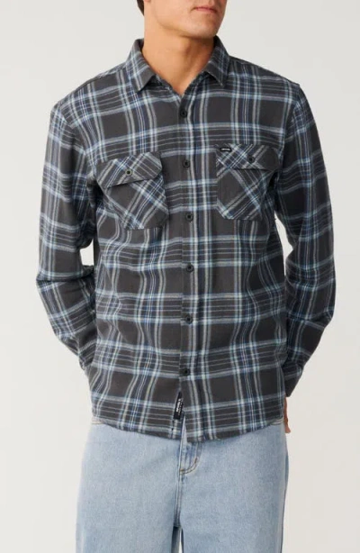 Rip Curl Griffin Plaid Cotton Flannel Button-up Shirt In Blue