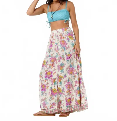 Rip Curl Half Moon Bay Button Thru Maxi Skirt In Multicolor
