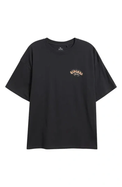 Rip Curl Half Moon Bay Heritage Graphic T-shirt In Black