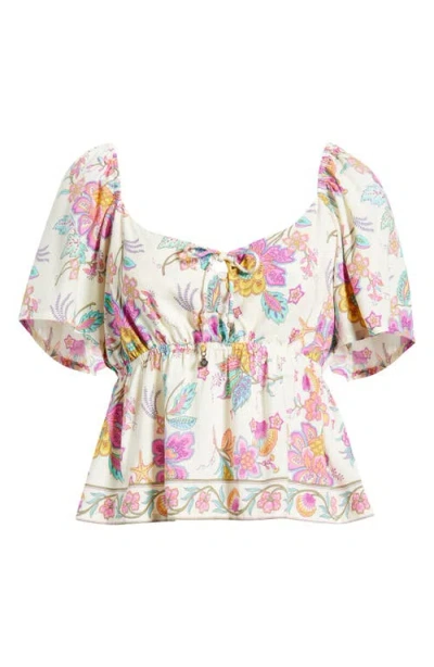 Rip Curl Half Moon Bay Print Top In White