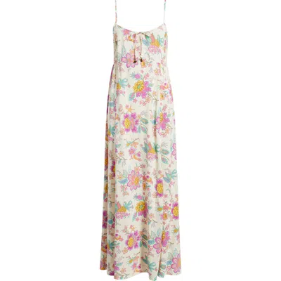 Rip Curl Half Moon Print Sleeveless Maxi Dress In Pink