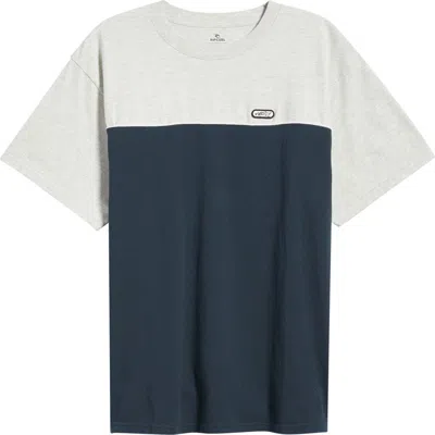 Rip Curl Halfa Panel Cotton T-shirt In Gray