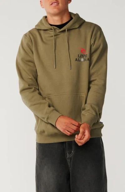 Rip Curl Hawaii Aloha Spirit Fleece Hoodie In Green