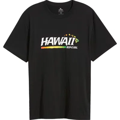 Rip Curl Hawaii Gritty Cotton Graphic T-shirt In Black