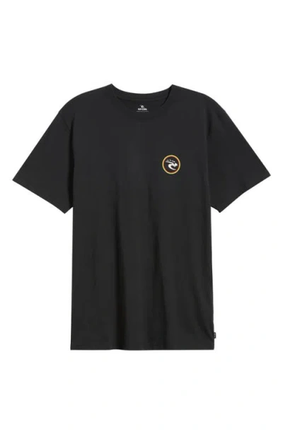 Rip Curl Hawaii Ring Cotton Graphic T-shirt In Black