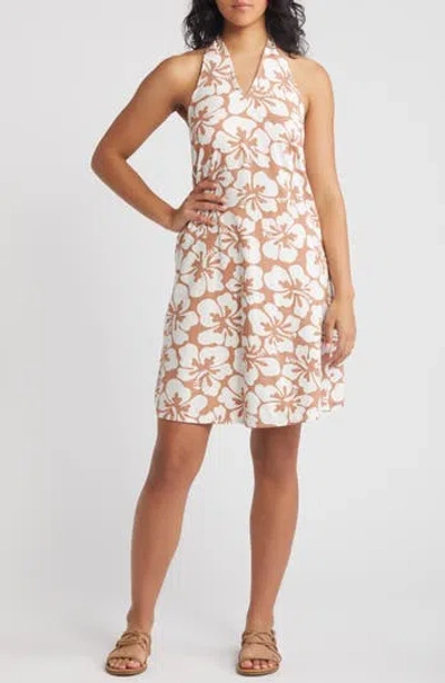 Rip Curl Hibiscus Heat Halter Minidress In Brown
